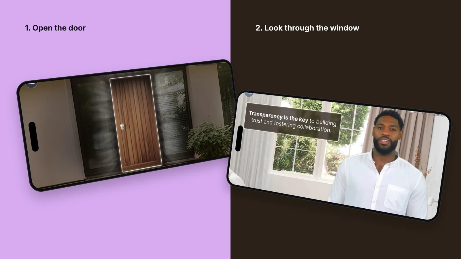 A house you can walk through: the project on two phones