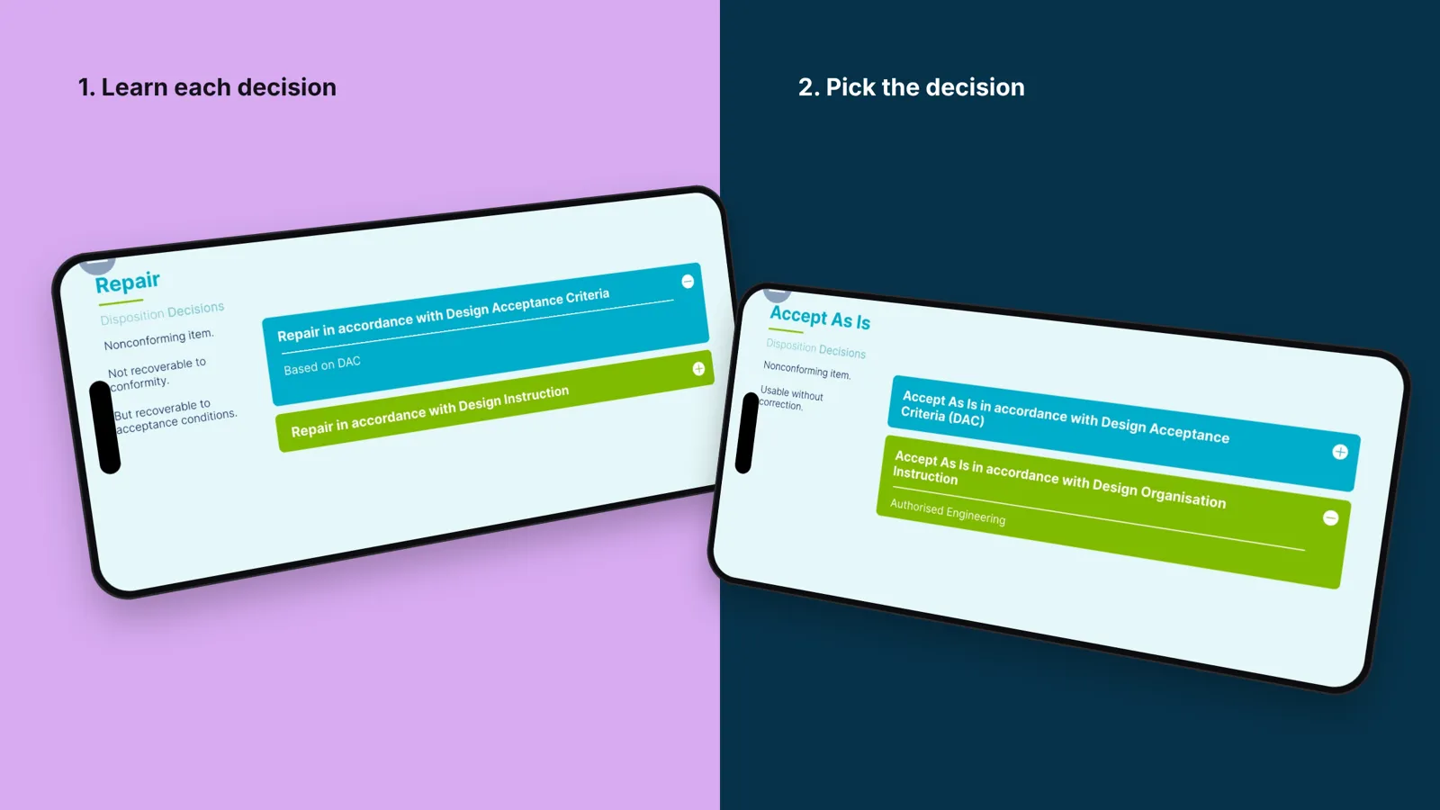 Five decisions: the project on two phones
