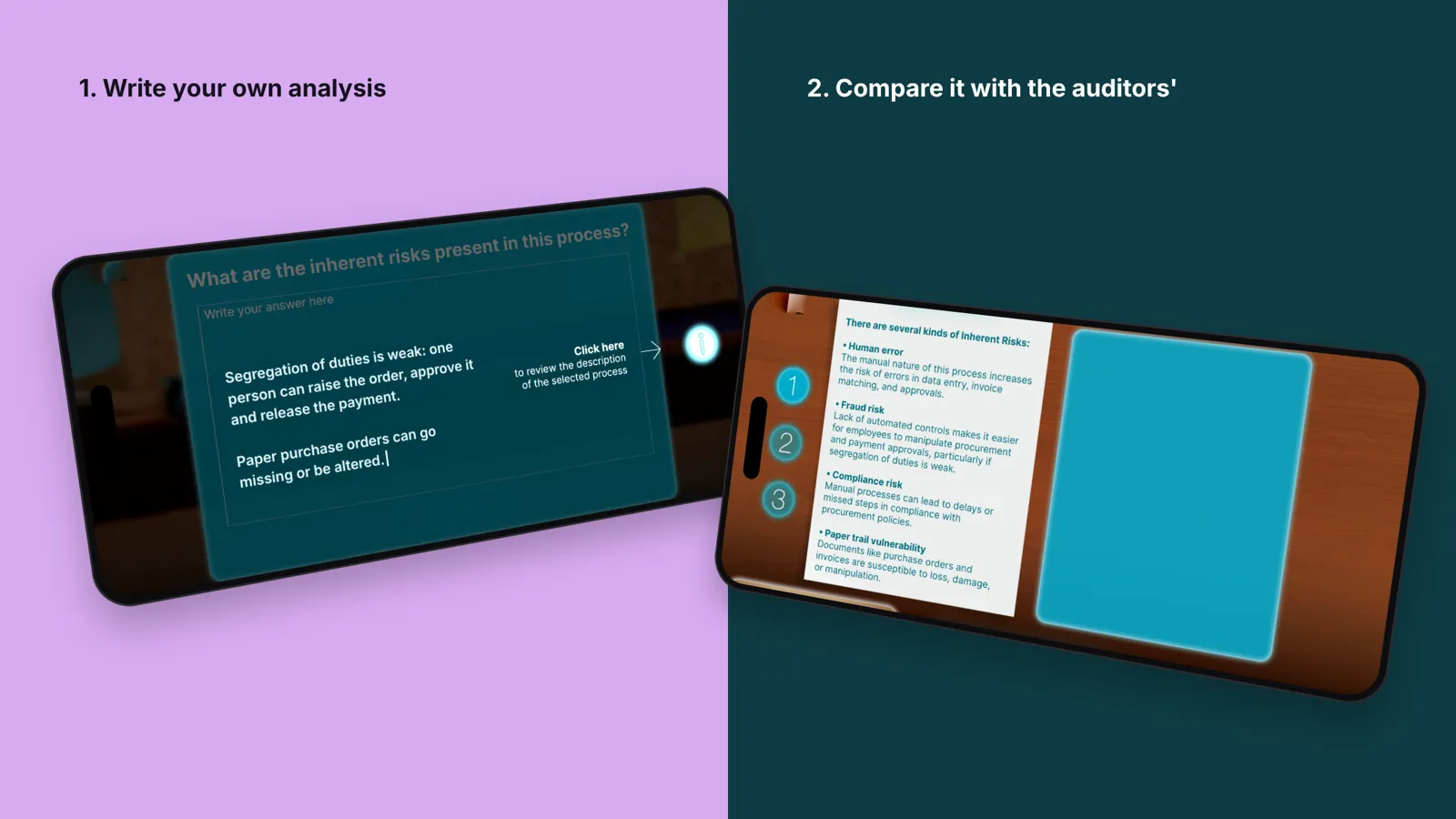 The risk approach: the project on two phones