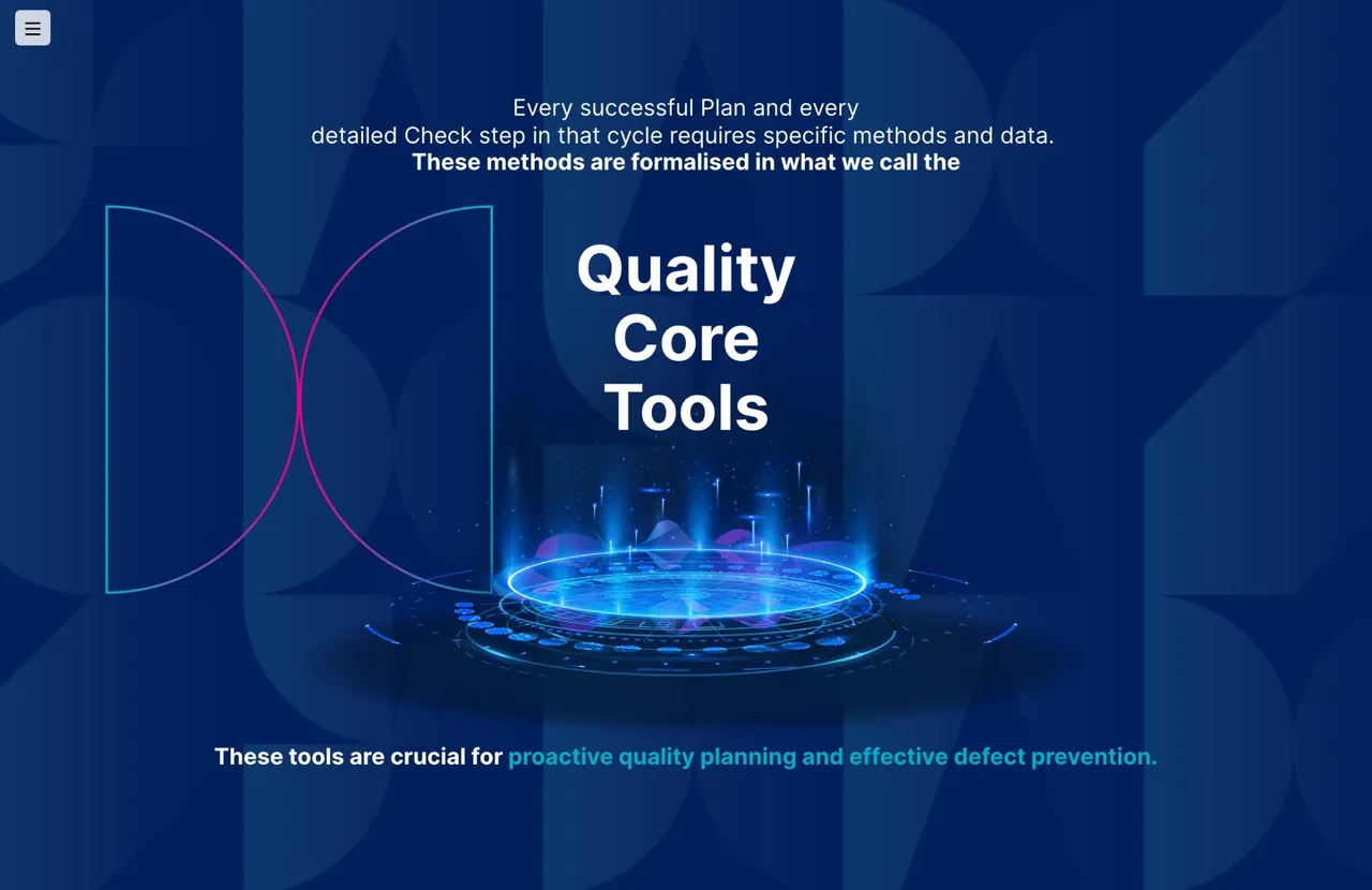 The quality core tools, the methods behind every plan and check step