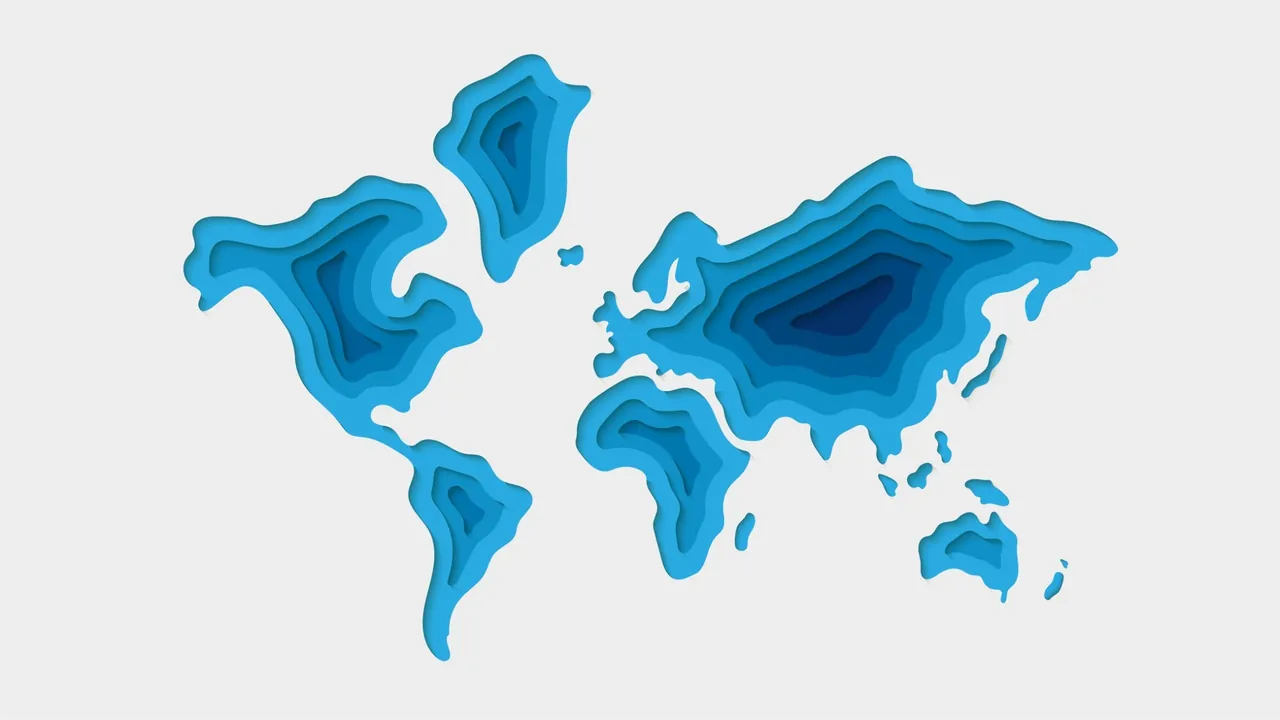 A paper-cut world map