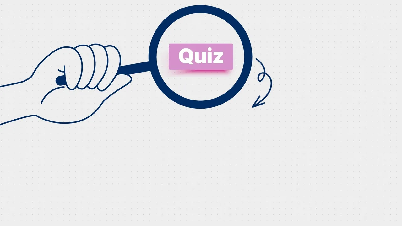 A hand-drawn magnifying glass opening the quiz