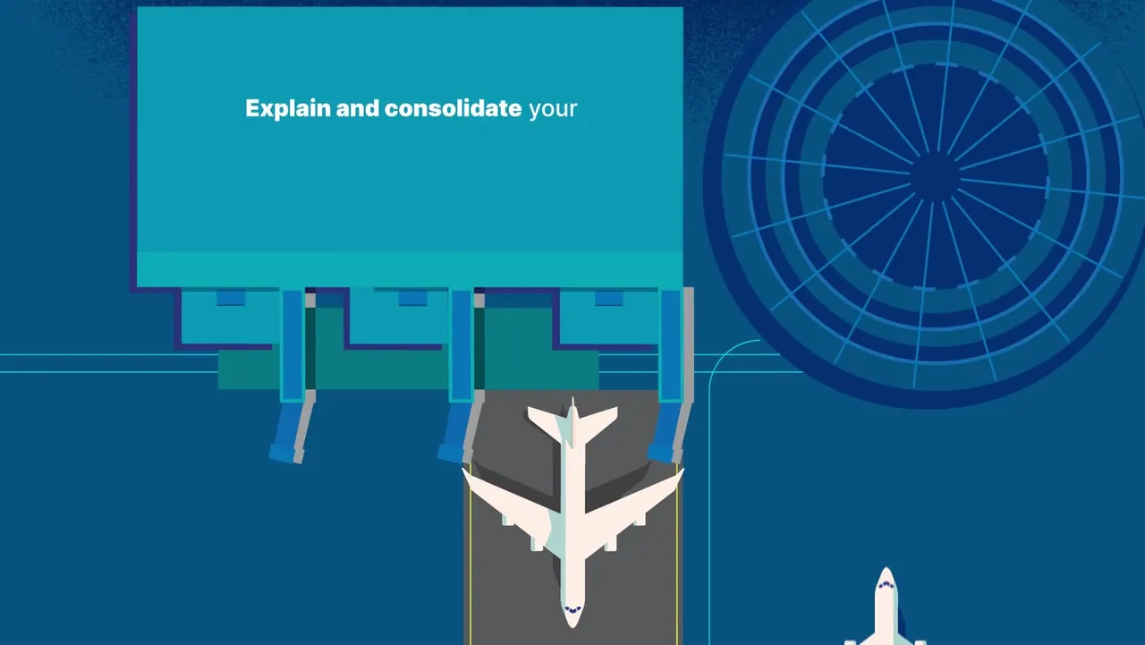 Aircraft at the gates, each step of the procedure as a stand