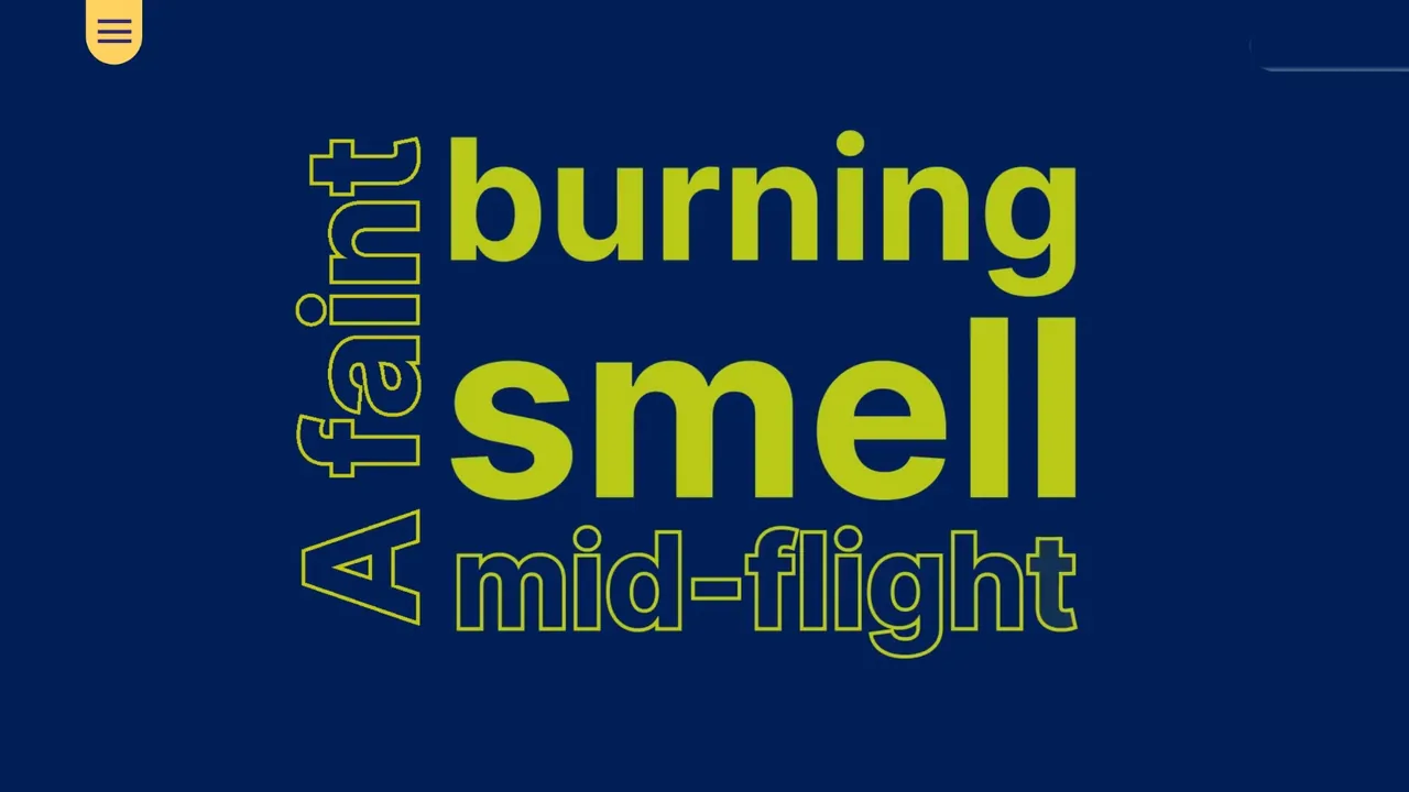 A faint burning smell mid-flight, the incident that opens the course