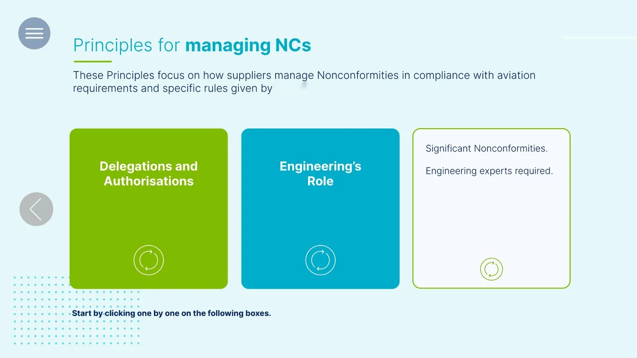 Principles for managing nonconformities: delegations, engineering's role and significant cases