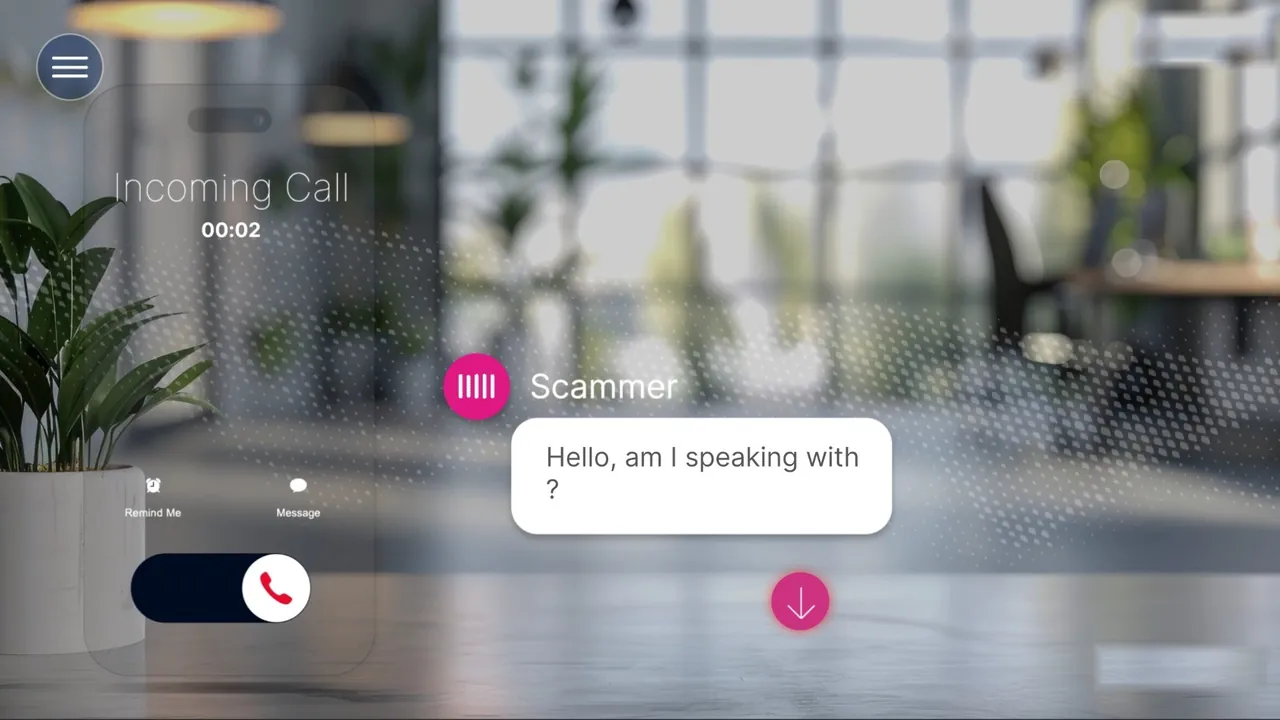An incoming call from a scammer who already knows your name