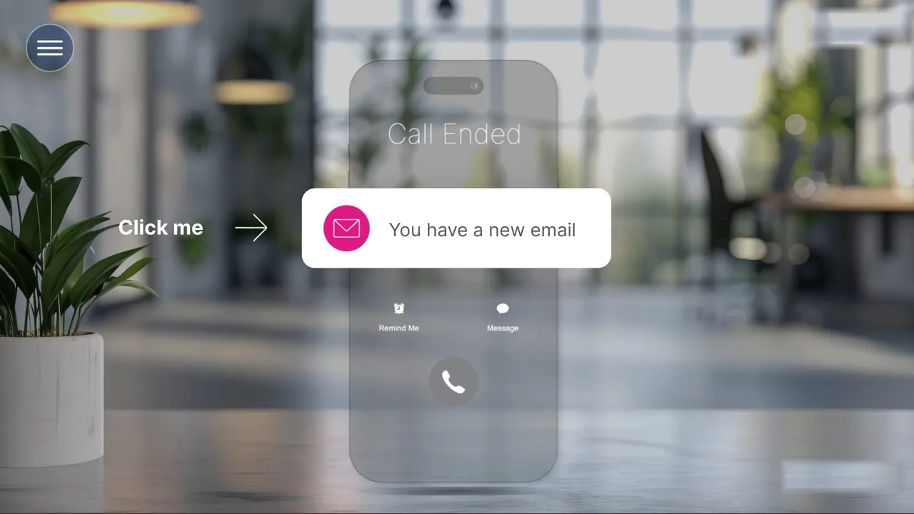 The call ends, then a new email arrives