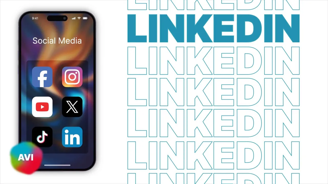 The social media folder, with LinkedIn
