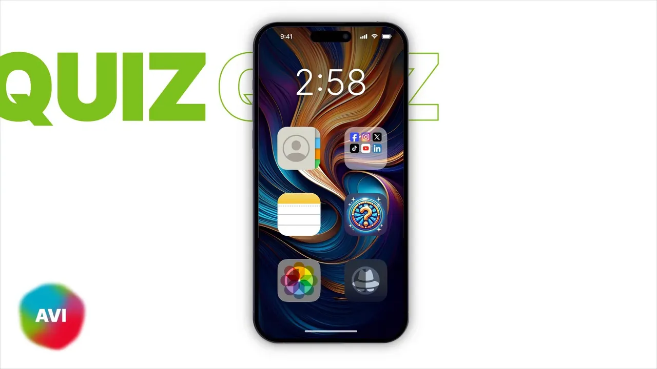 A phone home screen opening the quiz