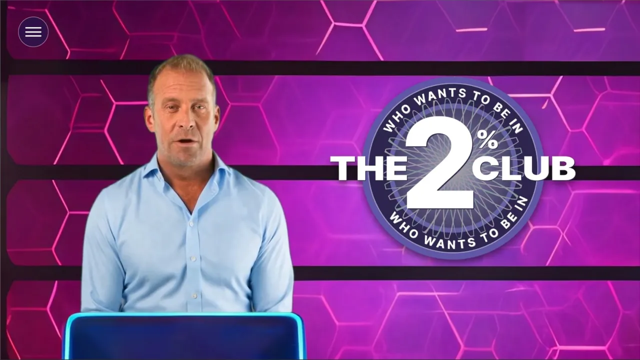 A quiz show host: the 2% club