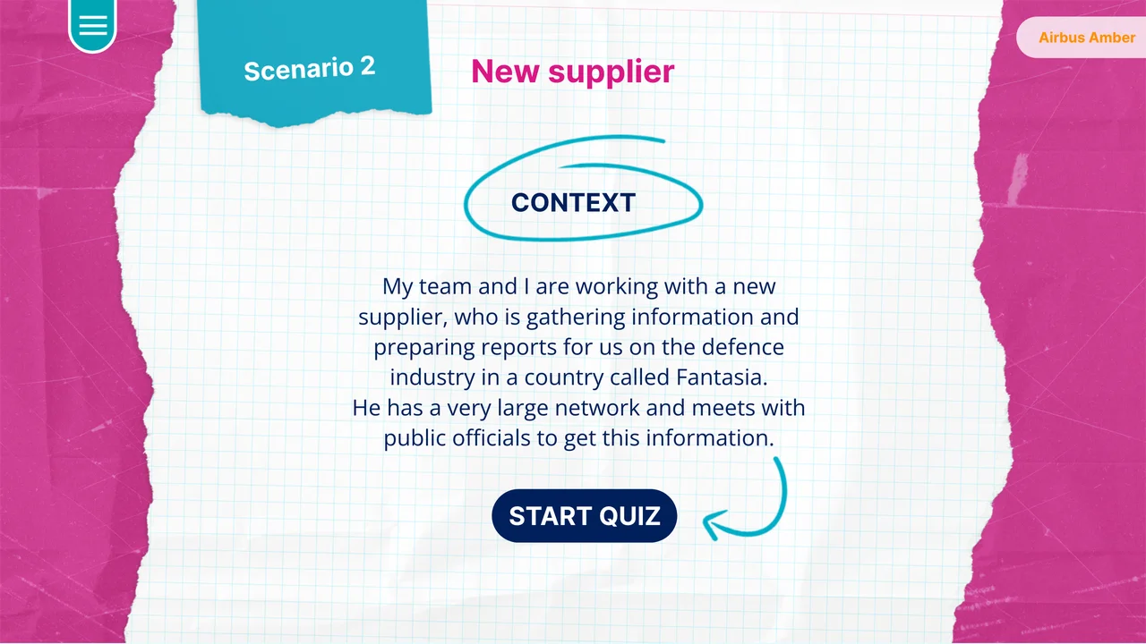Scenario 2, new supplier: gathering information on the defence industry in Fantasia