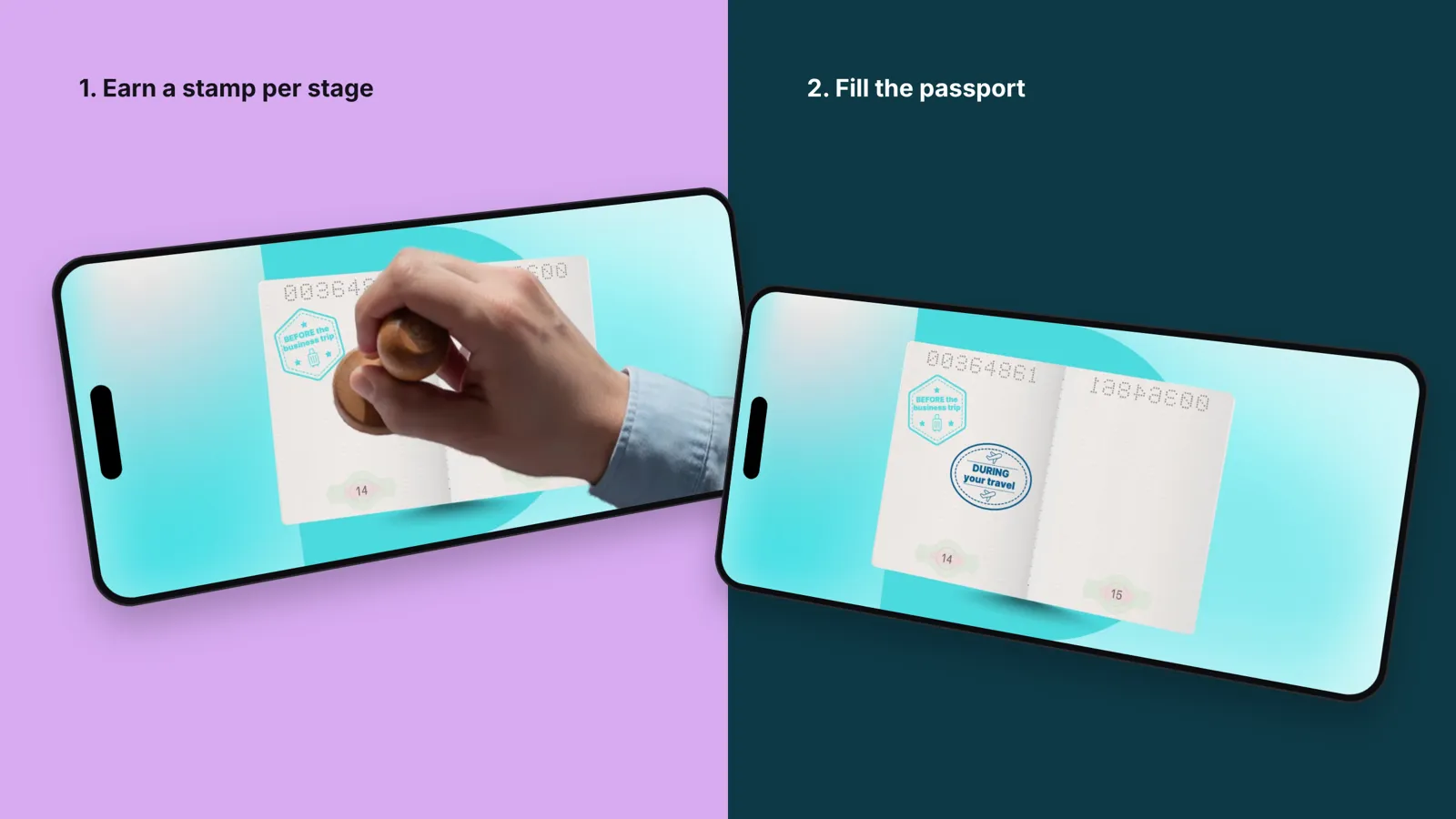 One stamp at a time: the project on two phones